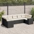 Set canapele de grădină cu perne, 7 piese, negru, poliratan GartenMobel Dekor