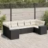 Set canapele de grădină cu perne, 7 piese, negru, poliratan GartenMobel Dekor
