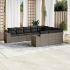 Set canapele de grădină cu perne, 10 piese, negru, poliratan GartenMobel Dekor