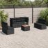 Set mobilier de grădină cu perne, 8 piese, negru, poliratan GartenMobel Dekor