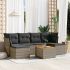 Set canapele de grădină cu perne, 7 piese, negru, poliratan GartenMobel Dekor