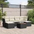 Set canapele de grădină cu perne, 7 piese, negru, poliratan GartenMobel Dekor