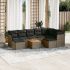 Set canapele de grădină cu perne, 10 piese, negru, poliratan GartenMobel Dekor
