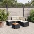 Set mobilier de grădină cu perne, 6 piese, negru, poliratan GartenMobel Dekor