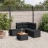 Set mobilier de grădină cu perne, 6 piese, negru, poliratan GartenMobel Dekor