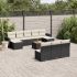 Set canapele de grădină cu perne, 11 piese, negru, poliratan GartenMobel Dekor