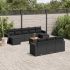 Set canapele de grădină cu perne, 11 piese, negru, poliratan GartenMobel Dekor