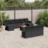 Set canapele de grădină cu perne, 11 piese, negru, poliratan GartenMobel Dekor