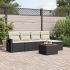 Set mobilier de grădină cu perne, 6 piese, negru, poliratan GartenMobel Dekor