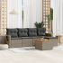 Set mobilier de grădină cu perne, 6 piese, negru, poliratan GartenMobel Dekor