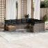 Set mobilier de grădină cu perne, 10 piese, gri, poliratan GartenMobel Dekor