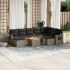 Set canapele de grădină cu perne, 10 piese, negru, poliratan GartenMobel Dekor