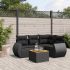 Set mobilier de grădină cu perne, 5 piese, negru, poliratan GartenMobel Dekor