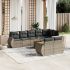 Set mobilier de grădină cu perne, 9 piese, negru, poliratan GartenMobel Dekor