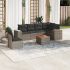 Set canapele de grădină cu perne, 7 piese, negru, poliratan GartenMobel Dekor