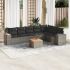 Set mobilier de grădină cu perne, 8 piese, negru, poliratan GartenMobel Dekor