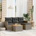 Set mobilier de grădină cu perne, 5 piese, negru, poliratan GartenMobel Dekor