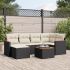 Set canapele de grădină cu perne, 7 piese, negru, poliratan GartenMobel Dekor