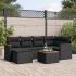 Set canapele de grădină cu perne, 7 piese, negru, poliratan GartenMobel Dekor
