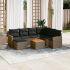Set mobilier de grădină cu perne, 8 piese, negru, poliratan GartenMobel Dekor
