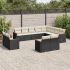 Set canapele de grădină, 12 piese, cu perne, negru, poliratan GartenMobel Dekor