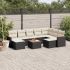 Set canapele de grădină cu perne, 10 piese, negru, poliratan GartenMobel Dekor