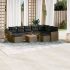 Set canapele de grădină cu perne, 10 piese, negru, poliratan GartenMobel Dekor