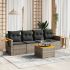 Set mobilier de grădină cu perne, 5 piese, negru, poliratan GartenMobel Dekor