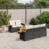 Set mobilier de grădină cu perne, 6 piese, negru, poliratan GartenMobel Dekor
