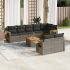 Set mobilier de grădină cu perne, 9 piese, negru, poliratan GartenMobel Dekor
