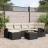 Set canapele de grădină cu perne, 7 piese, negru, poliratan GartenMobel Dekor