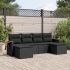Set mobilier de grădină cu perne, 6 piese, negru, poliratan GartenMobel Dekor