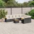 Set canapele de grădină cu perne, 10 piese, negru, poliratan GartenMobel Dekor
