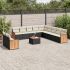 Set canapele de grădină, 12 piese, cu perne, negru, poliratan GartenMobel Dekor