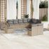Set mobilier de grădină cu perne, 10 piese, gri, poliratan GartenMobel Dekor