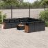 Set canapele de grădină, 12 piese, cu perne, negru, poliratan GartenMobel Dekor
