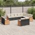 Set canapele de grădină, 12 piese, cu perne, negru, poliratan GartenMobel Dekor