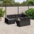 Set canapele de grădină cu perne, 11 piese, negru, poliratan GartenMobel Dekor
