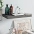 Raft de perete suspendat, gri extralucios, 80x23,5x3,8 cm, MDF GartenMobel Dekor