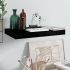 Raft de perete suspendat negru extralucios, 80x23,5x3,8 cm, MDF GartenMobel Dekor
