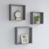 Rafturi cub de perete, 3 buc., negru, MDF GartenMobel Dekor