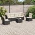 Set canapele de grădină cu perne, 7 piese, negru, poliratan GartenMobel Dekor