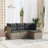Set mobilier de grădină cu perne, 4 piese, negru, poliratan GartenMobel Dekor