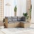 Set mobilier de grădină cu perne, 4 piese, negru, poliratan GartenMobel Dekor
