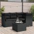 Set mobilier de grădină cu perne, 5 piese, negru, poliratan GartenMobel Dekor