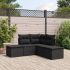 Set mobilier de grădină cu perne, 5 piese, negru, poliratan GartenMobel Dekor