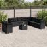 Set canapele de grădină, 12 piese, cu perne, negru, poliratan GartenMobel Dekor