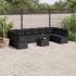 Set canapele de grădină cu perne, 11 piese, negru, poliratan GartenMobel Dekor