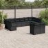 Set canapele de grădină, 12 piese, cu perne, negru, poliratan GartenMobel Dekor