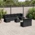 Set canapele de grădină cu perne, 10 piese, negru, poliratan GartenMobel Dekor